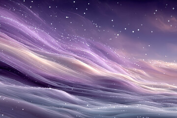 Cosmic purple wave with starry particles and deep space ambiance