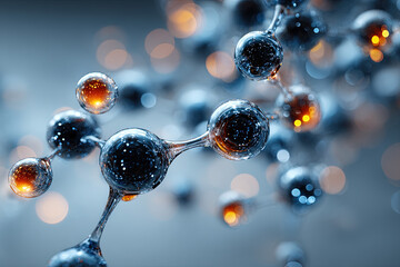 3D rendering of atomic bonds network