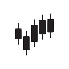 Vector art of candlestick chart icon this vector graphic represents a candlestick chart, a financial tool used to visualize price movements of securities over time, providing insights into market tren
