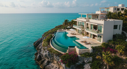 Breathtaking Luxury Villa With Infinity Pool on a Tropical Cliff Overlooking the Turquoise Ocean