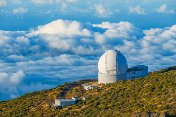 Fototapeta premium Scenic view of the astronomical observatory near the Caldera de Taburiente National Park on La Palma island, Spain, Europe