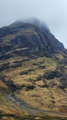 mountain landscape with clouds in scotland
