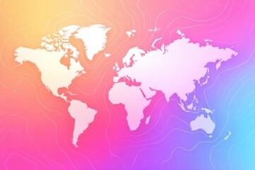 Stylized world map with gradient background