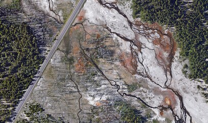 Yellowstone National Park, USA: High-Resolution Satellite View of the Volcanic Landscape