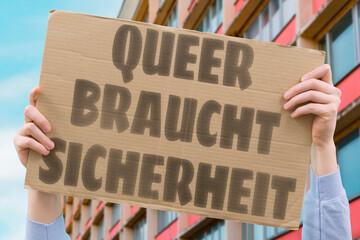 “Queer Braucht Sicherheit” Safety is a daily demand for queer lives.
QUEER. SICHERHEIT. RECHTE. GESELLSCHAFT. FREIHEIT.