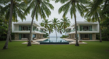Luxurious Tropical Resort With Modern Villas and Infinity Pool Overlooking Ocean