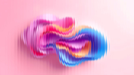 Captivating abstract liquid flow in vibrant gradient colors creates dynamic, modern visual art with soft pink background