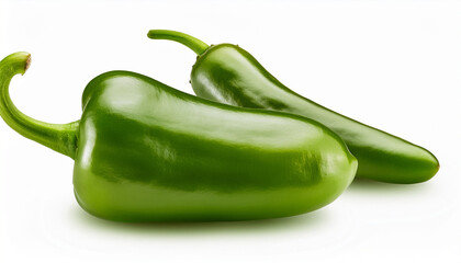 Hatch Green Chile Pepper Isolated Numex Big Jim Or New Mexican Unripe Chilies Capsicum Annuum Fruit