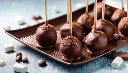 Chocolate Covered Dessert On Sticks