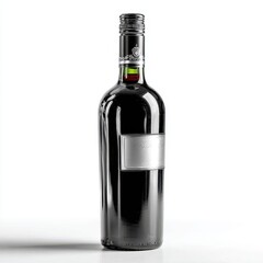 Elegant Bottle of Red Wine on a Clean White Background Studio Shot
