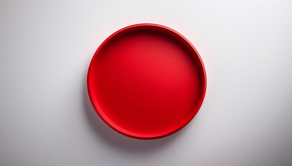 Vibrant Red Circle On A Clean White Background Perfect For Minimalist Design Elements