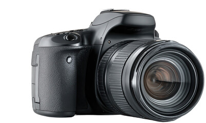 Fototapeta premium Professional camera with a large lens ready for capturing stunning images during a photography session in natural light