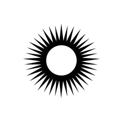 Fototapeta premium Radiant Sun Symbol - Black and White Graphic