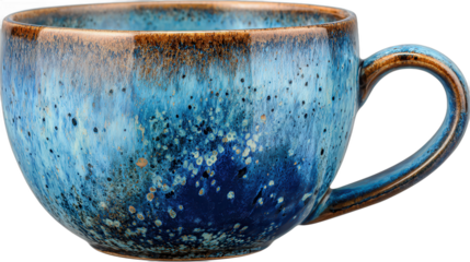 Deep blue ceramic mug with a smooth finish and speckled design showcasing craftsmanship and elegance in kitchenware