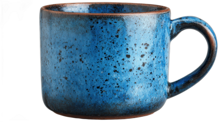 Deep blue ceramic mug with a smooth finish and speckled design showcasing craftsmanship and elegance in kitchenware