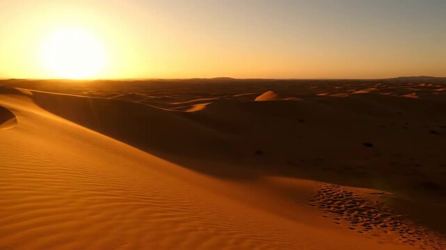 Long shadows gracefully moving across sinuous desert dunes as the sun progresses wilderness, adventure, cinematic