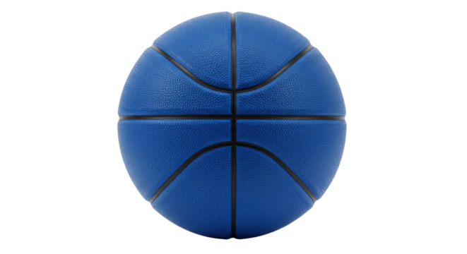 Blue basketball isolated on transparent background, sports equipment for training and competition, team sport, healthy lifestyle, exercise - Powered by Adobe