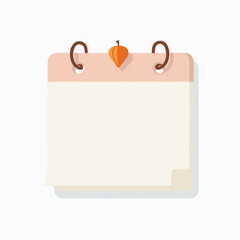 Blank calendar page with decorative autumn leaf for Halloween  