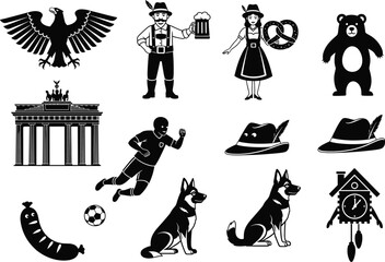 German Cultural Icon Silhouette Vector