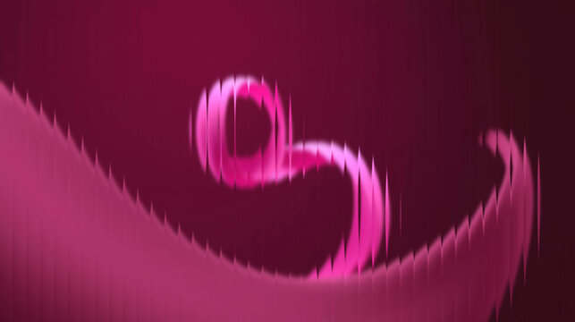 Stunning abstract pink ribbon wave with digital glitch effect creating dynamic motion and modern elegance