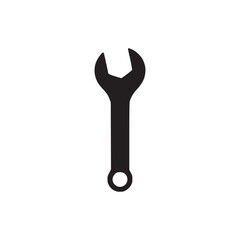 Illustration of a wrench the icon features a simple tool, representing repair, maintenance, and construction in a minimalist, graphic style