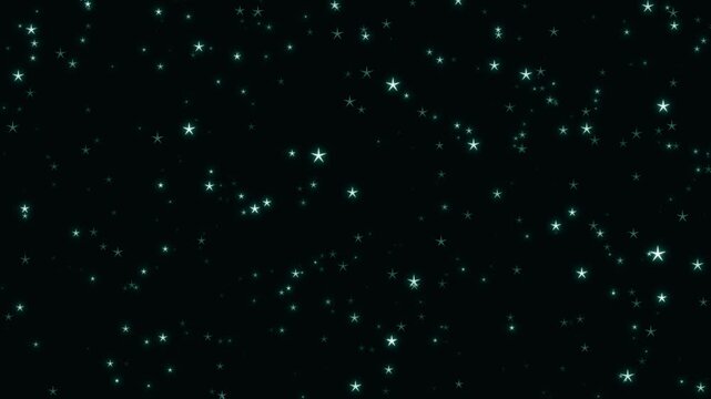 White glowing starfield falling down, bright cosmic sparkle motion, horizontal 4K animation.