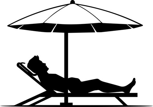 Summer Vacation and Relaxation Monochrome Graphic