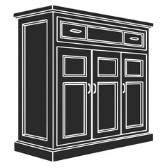 Modern Kitchen Cabinet Vector Illustration