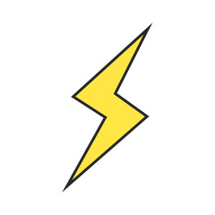 雷、稲妻、電気、電力、天気、天気予報のイラスト（カラー）