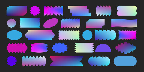 Gradient abstract geometric shapes collection
