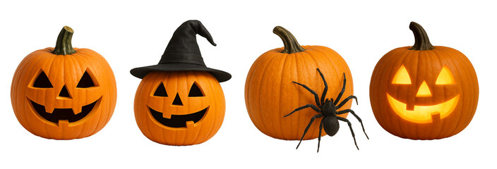 set of Halloween pumpkins