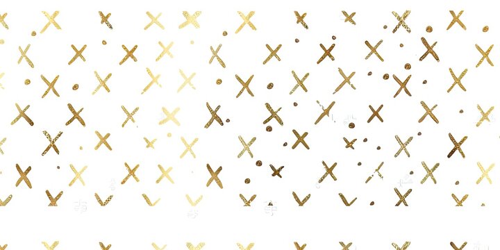 Gold crosses & dots pattern on white background for celebration & design use