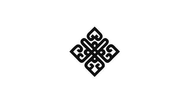 Elegant symmetrical abstract design element with intricate lines, decorative black and white graphic pattern, vector illustration art