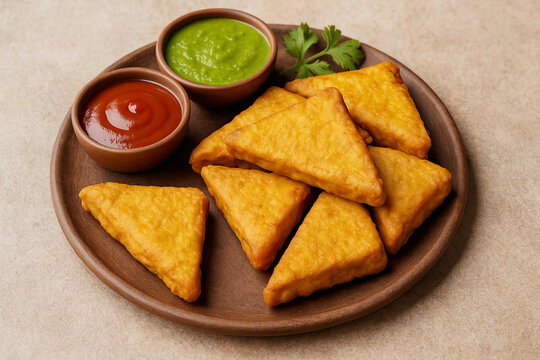 Indian food bread pakoda stock photo 