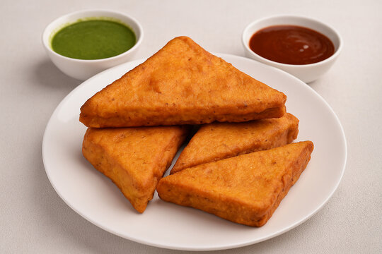 Indian food bread pakoda stock photo 