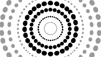 Circles Illusion Dotted Rings in White Background, Hypnotic Effect for Presentation