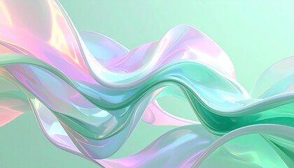 Flowing translucent pastel fabric, light background, for design/textile illustration