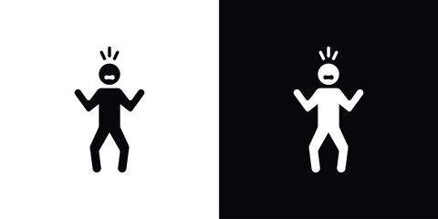 Irritated human icons. silhouette icons for ui designs