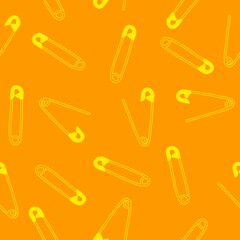 Cartoon sewing seamless buttons and scissors and pins pattern for wrapping paper and fabrics and linens and hobbies