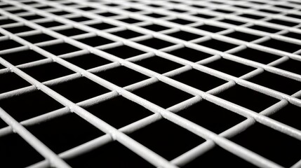 Close-Up of Metal Grid with Black Background