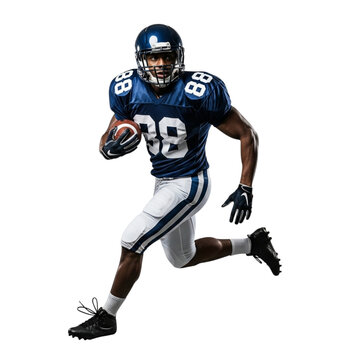 Illustration of football player running isolated on transparent background