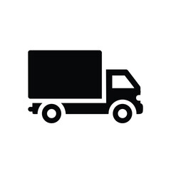 Fototapeta premium Silhouette of a delivery truck with a large cargo container on a plain , symbolizing transportation and logistics services