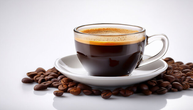 Frisch Gebruhte Tasse Kaffe Vor Weissem Hintergrund