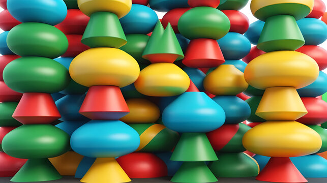 christmas tree - a stack of colorful bomblets; 3d rendering