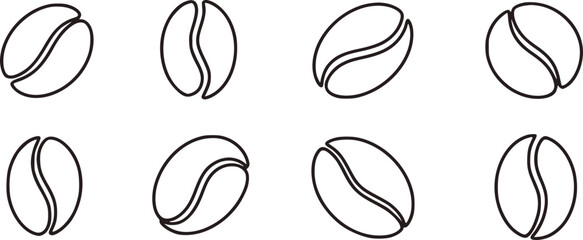 Coffee bean icons graphic illustration