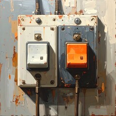 Two weathered electrical switches