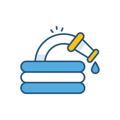 Obraz premium Garden Hose Color Line Icons � Flat Outline Style Vector Collection