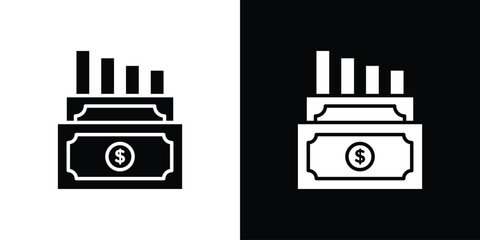 capital gain icons. silhouette icons for ui designs