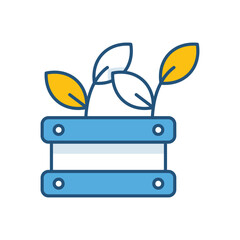 Garden Bed Color Line Icons � Flat Outline Style Vector Collection