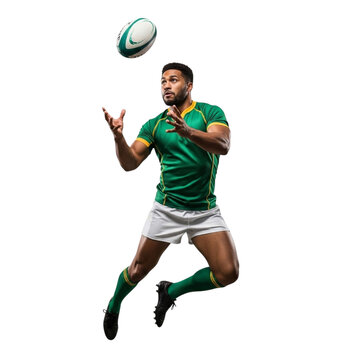 Illustration of rugby player on white isolated on transparent background